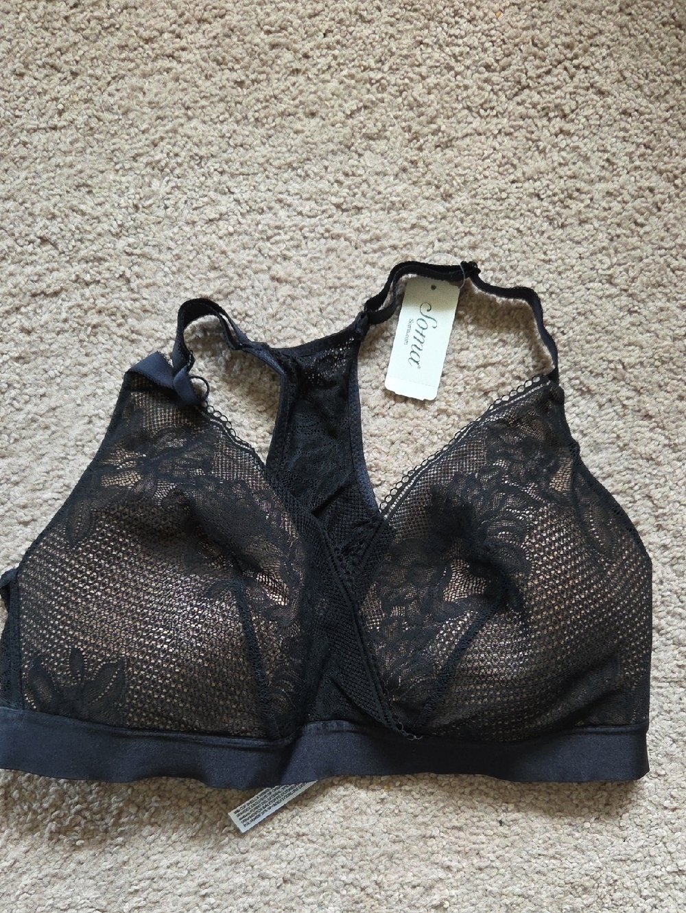 Soma Lace Bralette in Black, Size L